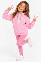 Sweat rose à capuche fille, logo «Fairway Rebels» Golf sur le devant.