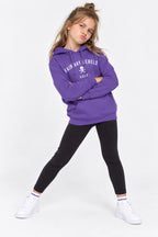 Sweat à capuche violet enfant, imprimé central « FAIRWAY REBELS GOLF »