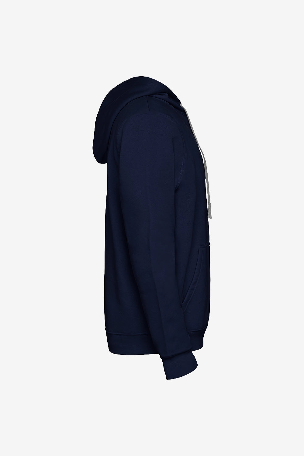 Sweat à capuche bleu marine pour garçon, vue de profil, capuche et poche kangourou