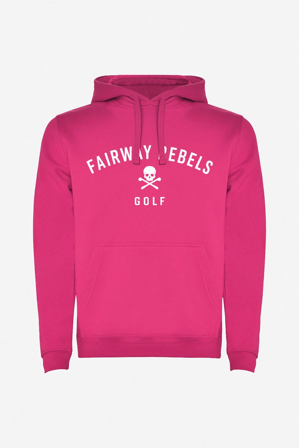 Sweat garçon fuchsia à capuche, poche kangourou, logo «Fairway Rebels Golf».