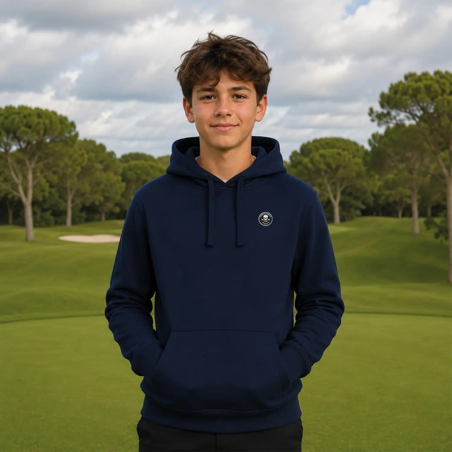 Golf-Hoodie für Kinder in Marineblau