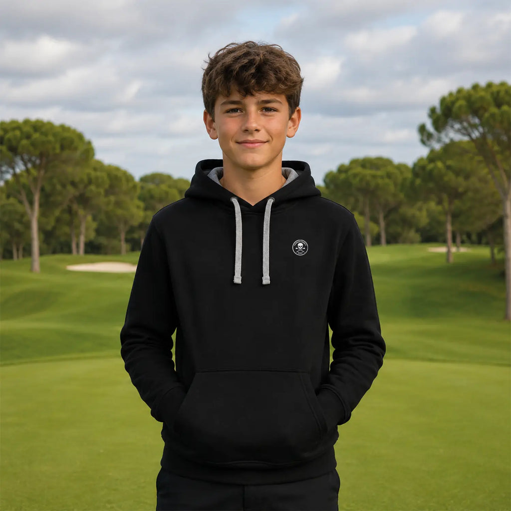 Golf-Kapuzenpullover für Kinder, Schwarz
