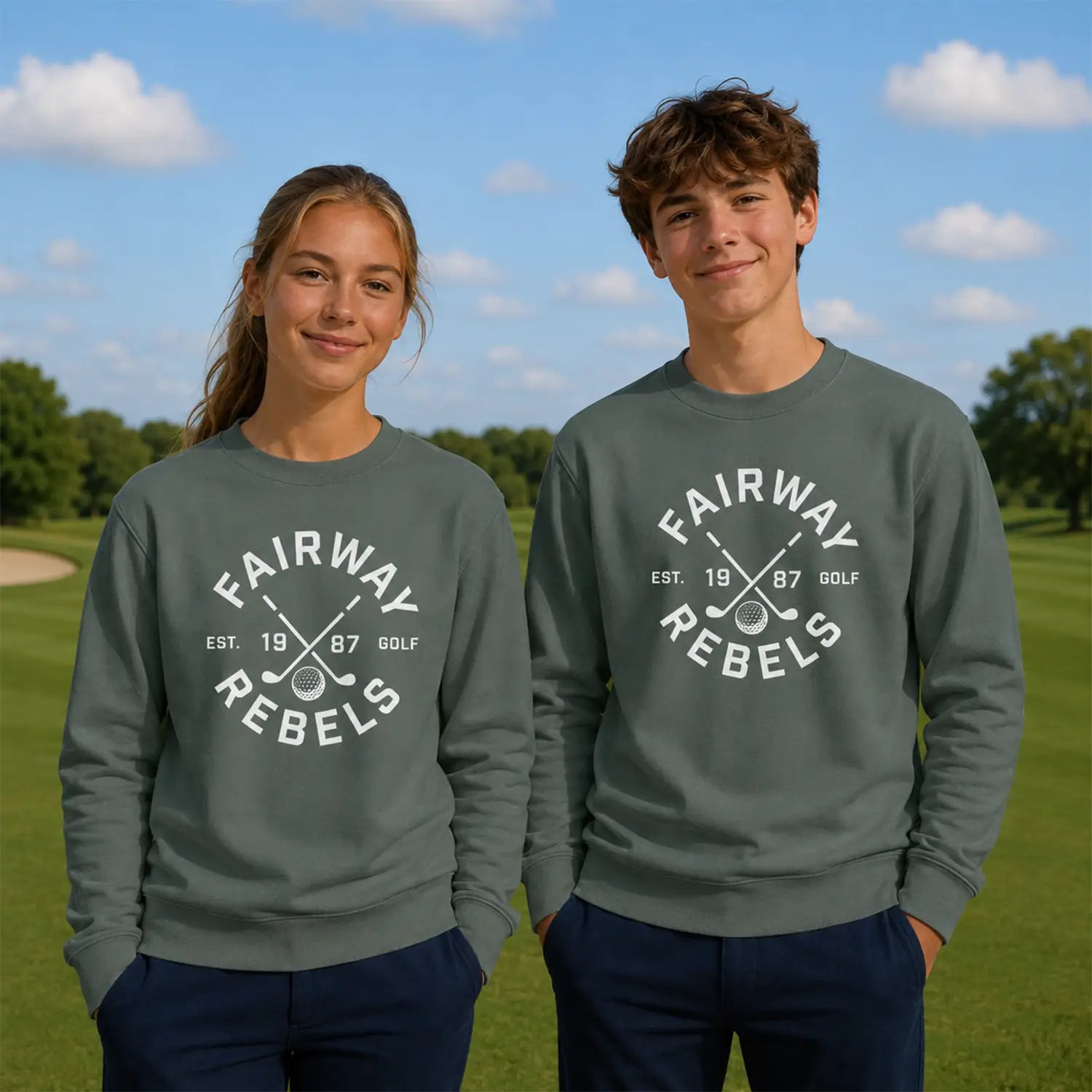 Kinder Golf-Sweatshirt 1987 Grün