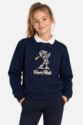 Sweat Golf Fille Bleu Marine Col Rond