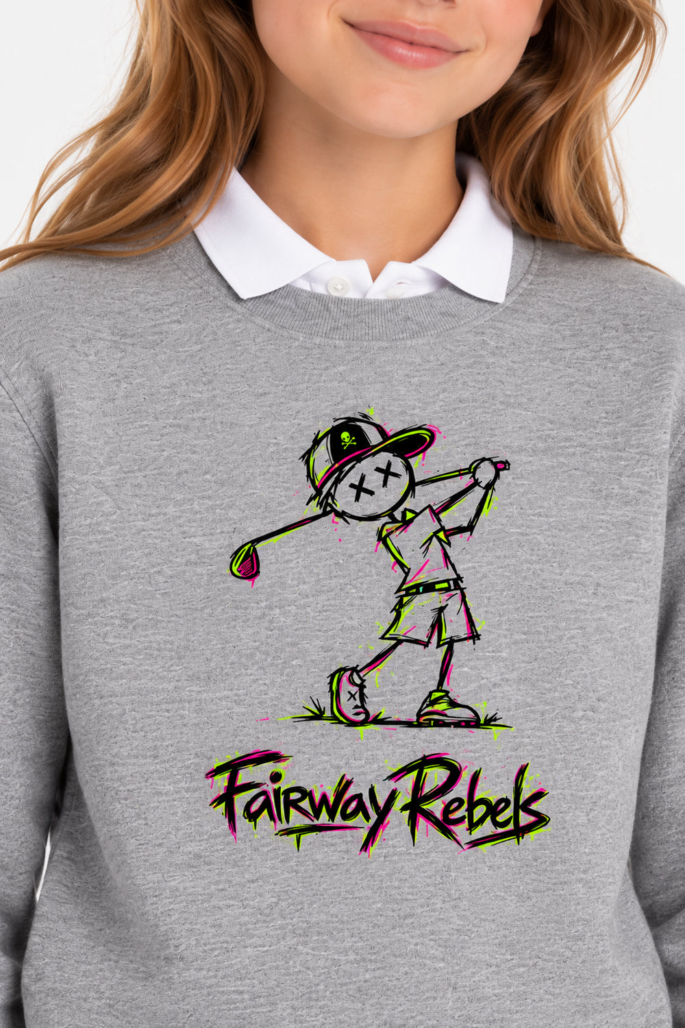 Sweat Golf Fille Gris Col Rond
