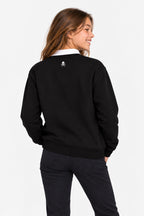 Sweat Golf Fille Noir Col Rond
