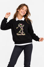 Sweat Golf Fille Noir Col Rond
