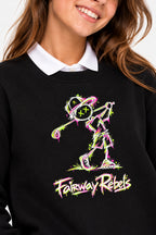 Sweat Golf Fille Noir Col Rond