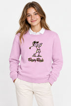 Sweat Golf Fille Rose Col Rond