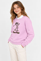 Sweat Golf Fille Rose Col Rond