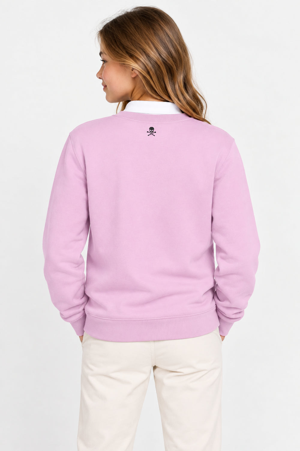 Sweat Golf Fille Rose Col Rond