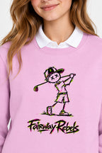 Sweat Golf Fille Rose Col Rond