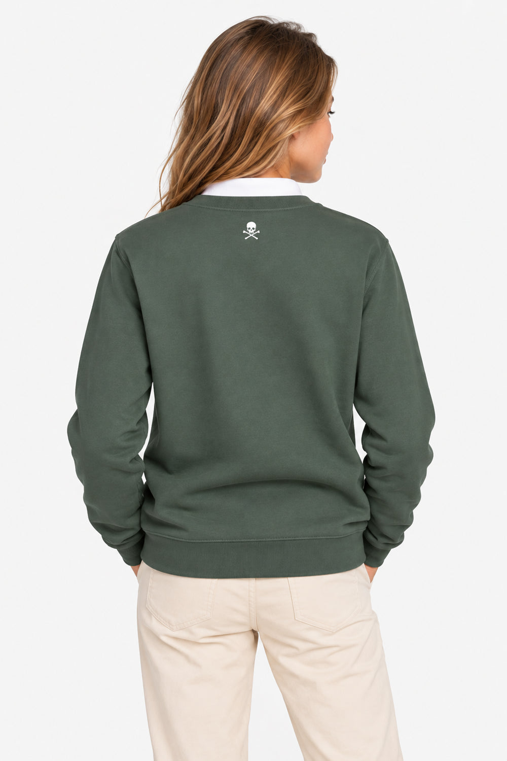 Sweat Golf Fille Vert Col Rond