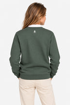 Sweat Golf Fille Vert Col Rond