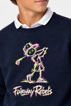 Sweat Golf Garçon Bleu Marine Col Rond