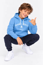 Sweat à capuche bleu ciel « FAIRWAY REBELS GOLF », manches longues, poche kangourou