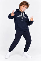Sweat à capuche garçon bleu marine, logo « Fairway Rebels Golf » sur le devant