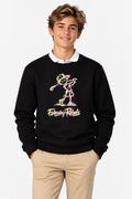 Sweat Golf Garçon Noir Col Rond