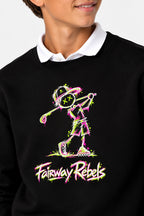 Sweat Golf Garçon Noir Col Rond
