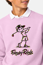 Sweat Golf Garçon Rose Col Rond