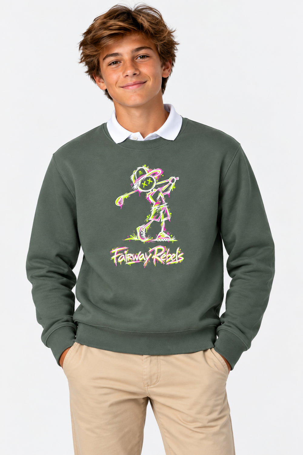 Grüner Golf-Pullover für Jungen