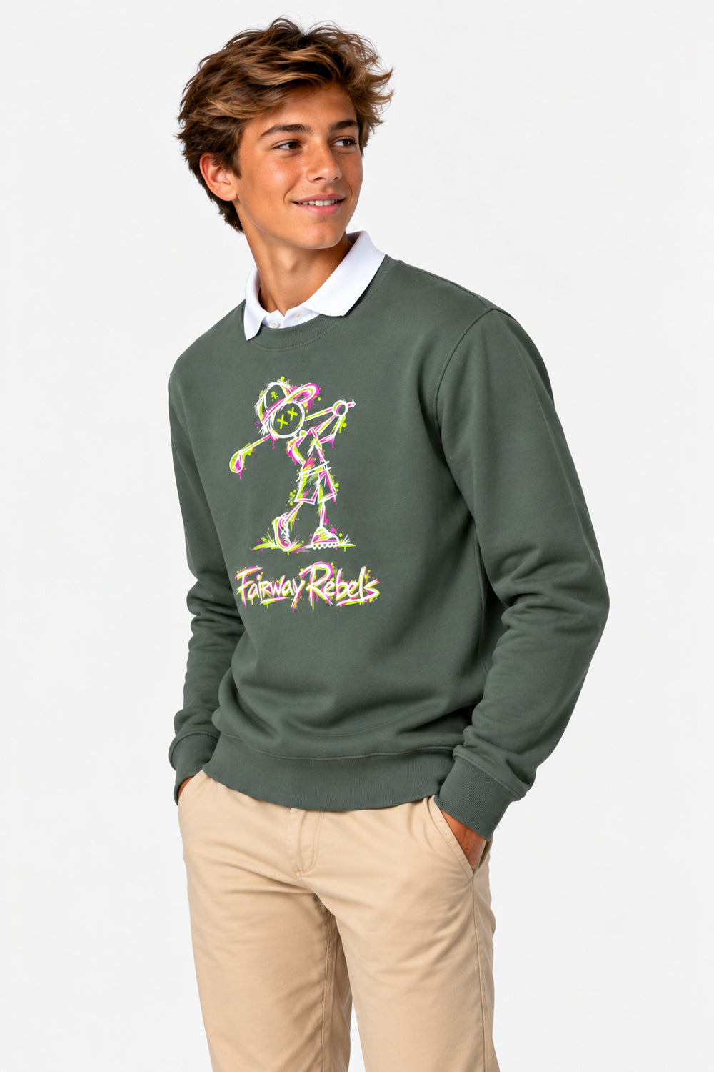 Grüner Golf-Pullover für Jungen