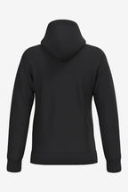 Sweat à capuche homme noir, dos uni avec capuche et manches longues.