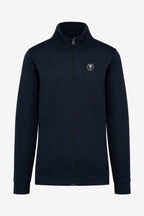 Veste de golf zippée homme bleu marine, face avec logo sur la poitrine