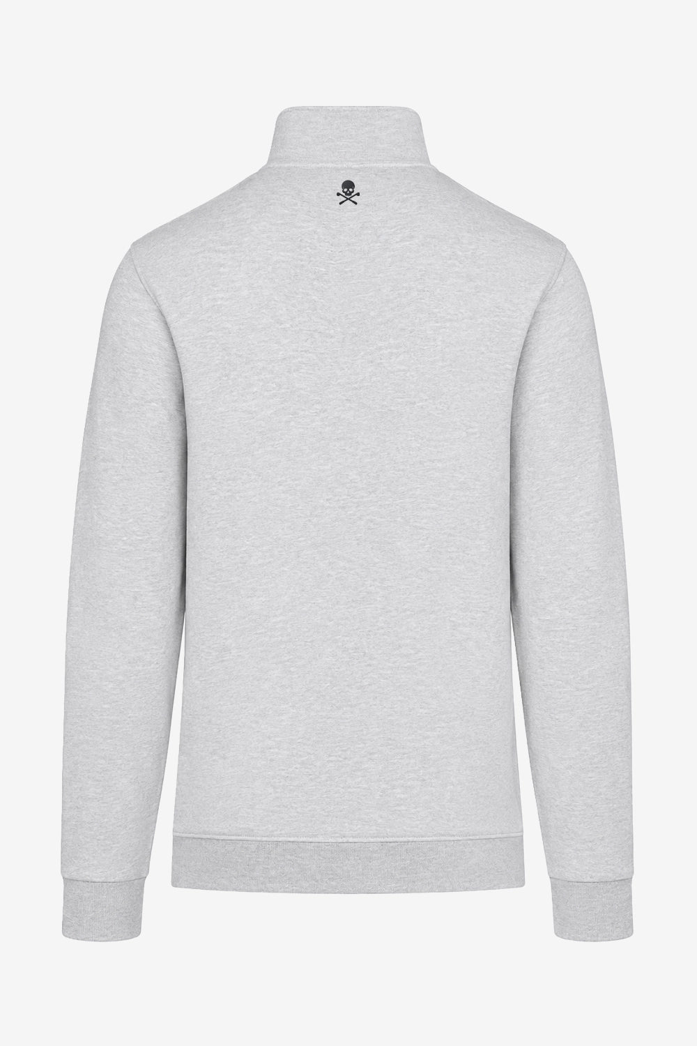 Veste de golf zippée homme gris clair, vue arrière col montant