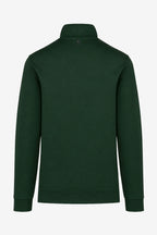 Veste de golf homme verte foncée, col montant, vue dos, zip central.