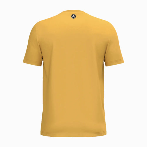 T-shirt unisexe jaune, vue dos, col rond et manches courtes