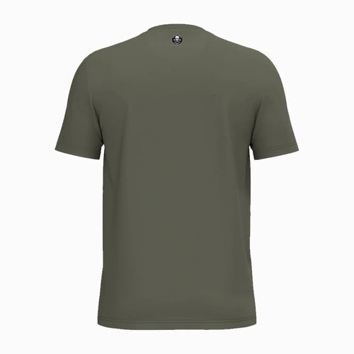 T-shirt unisexe vert foncé, vue dos, col rond et manches courtes