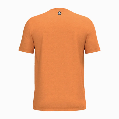 T-shirt unisexe orange, vue dos, col rond et manches courtes