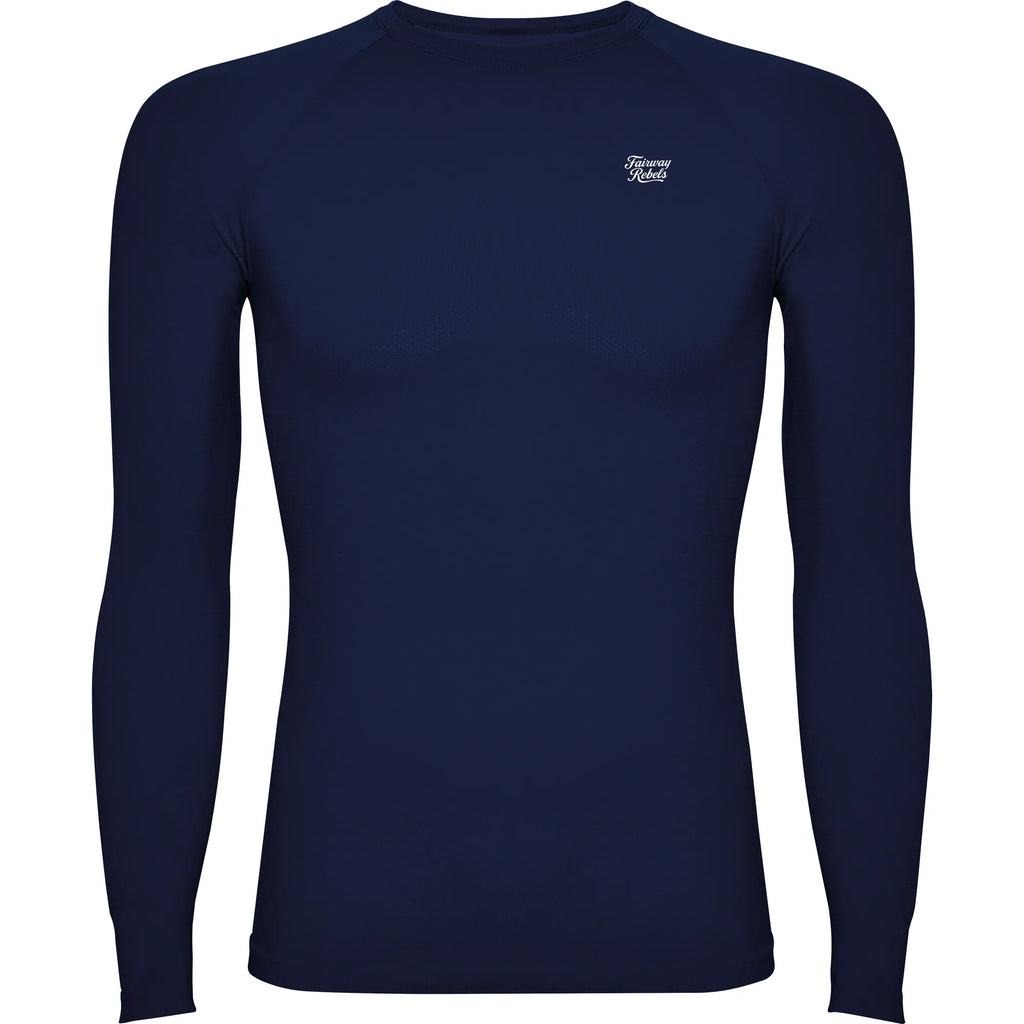 T-shirt golf thermique bleu marine manches longues 