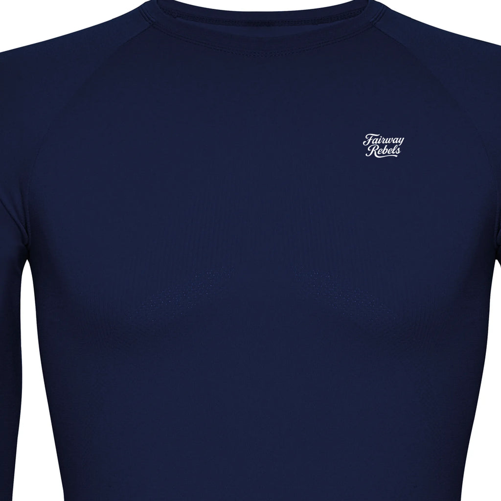 T-shirt golf thermique bleu marine manches longues 4