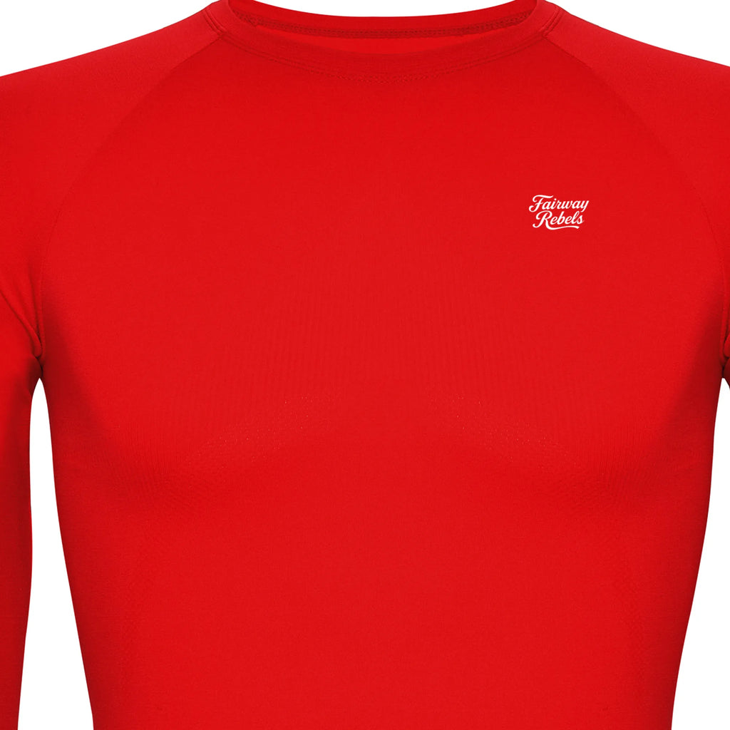 T-shirt golf thermique rouge manches longues 4