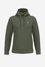 Sweat de golf homme vert olive à capuche, poche kangourou, logo « Fairway Rebels 18 »