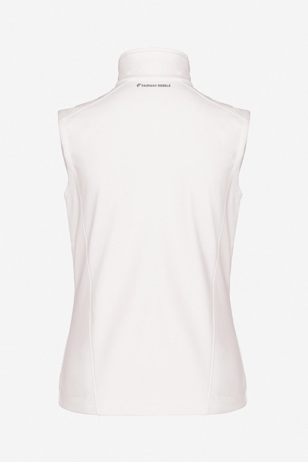 Gilet de golf sans manches déperlant femme blanc, vue dos, col montant
