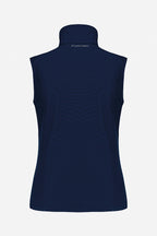Gilet de golf sans manches déperlant femme bleu marine, vue dos, col montant