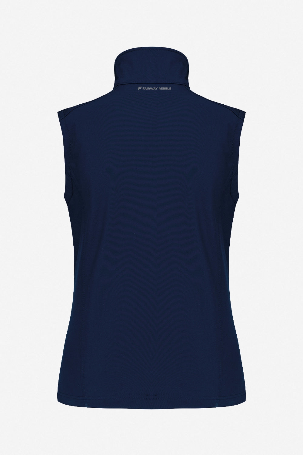 Gilet de golf sans manches déperlant femme bleu marine, vue dos, col montant