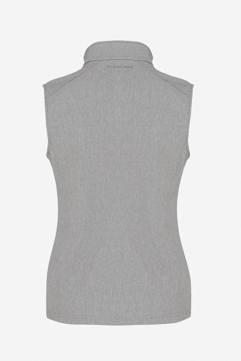 Gilet de golf sans manches à capuche, gris clair chiné, vue arrière