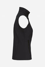 Veste golf déperlante sans manches noire, vue profil, fermeture zippée