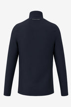 Veste de golf déperlante bleue marine pour homme, vue dos, col montant, zip peu visible.