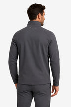 Veste golf déperlante gris anthracite vue de dos, col montant, zip.