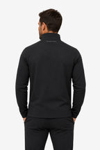 Veste golf déperlante noire pour homme, col montant, zip central.