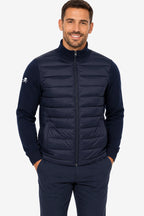 Veste de golf matelassée homme bleu marine, zip intégral, col montant