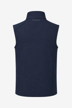 Veste golf sans manches déperlante bleu marine, vue dos, col montant, coupe sans manches