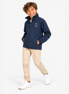 Veste de pluie garçon bleu marine, logo brodé devant, fermeture éclair, poches latérales.