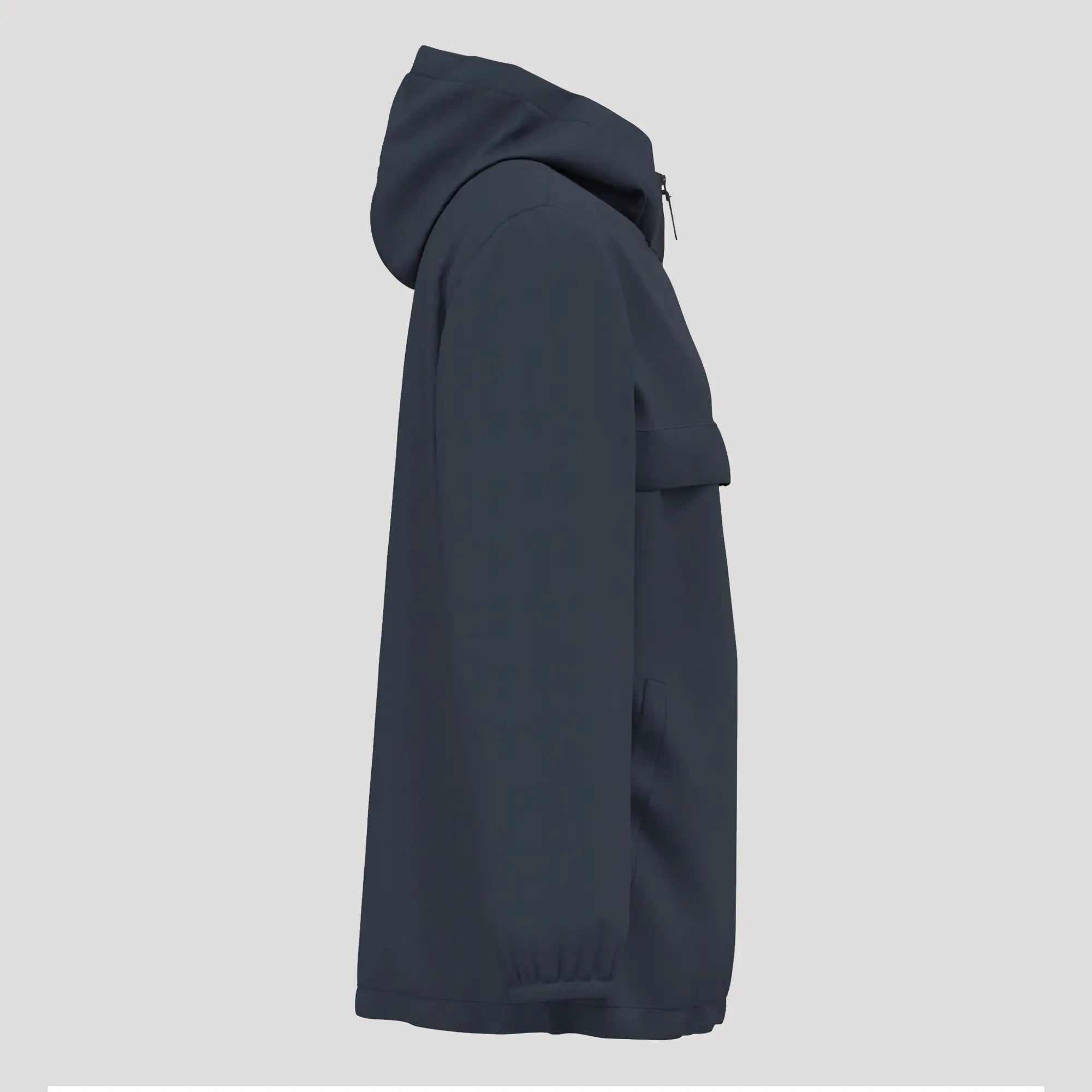 Veste de golf homme bleu marine, coupe-vent et imperméable, vue de côté.