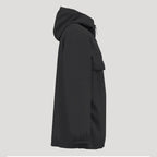 Veste de golf homme noire, coupe-vent, imperméable, vue de côté, avec capuche